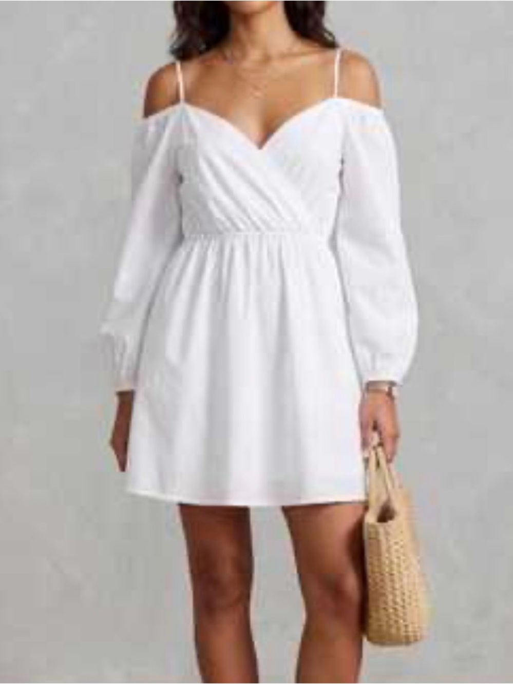 superdown large revolve White One-Shoulder Long Sleeve Mini Dress